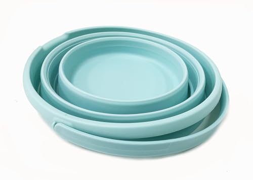 SAMMART 10L (2.6 Gallon) Collapsible Plastic Bucket - Foldable Round Tub - Portable Fishing Water Pail - Space Saving Outdoor Waterpot, Size 33cm Dia (1, Lake Green) - color: Lake Green