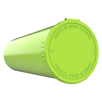 60 Dram CR Plastic Packaging Pop Top Containers - Child Resistant Travel Holder Vial Bottles - 75 qty (Lime Green) - color: Lime Green