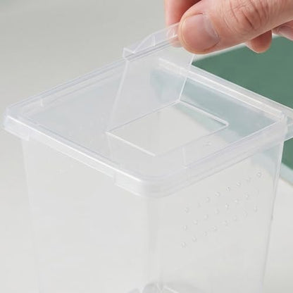 4pcs Reptile Feeding Box for Crickets and Tarantulas with Multihole Ventilation Design, Crystal Observation, Smooth Plastic Surface, for Terrestrial Habitat and Colony Container