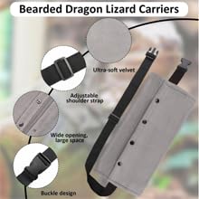 Reptile Sling Carrier, Soft and Comfortable Material Adjustable Strap Bearded Dragon Sling for Outdoor Travel Walking Rest (Grey) - color: Grey