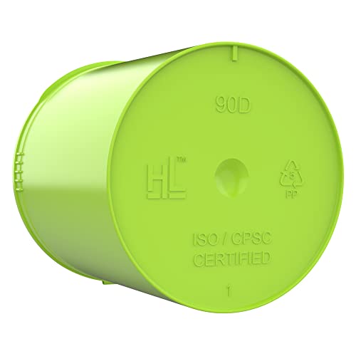 90 Dram CR Plastic Packaging Pop Top Containers - Child Resistant Travel Holder Vial Bottles - 60 qty (Lime Green) - color: Lime Green