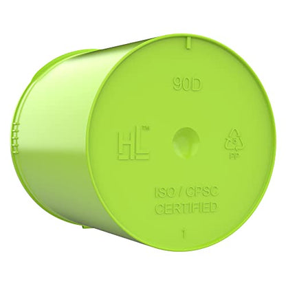 90 Dram CR Plastic Packaging Pop Top Containers - Child Resistant Travel Holder Vial Bottles - 60 qty (Lime Green) - color: Lime Green