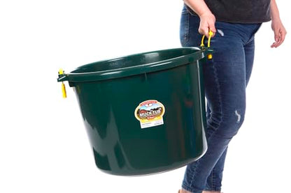 Little Giant® Plastic Muck Tub | Durable & Versatile Utility Bucket with Handles | Muck Bucket | Durable Handles | 70 Quart | Green - color: Green, size: 70 quart