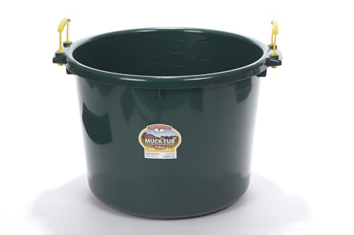 Little Giant® Plastic Muck Tub | Durable & Versatile Utility Bucket with Handles | Muck Bucket | Durable Handles | 70 Quart | Green - color: Green, size: 70 quart