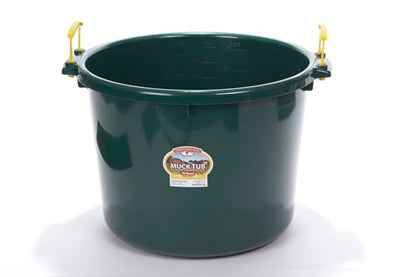 Little Giant® Plastic Muck Tub | Durable & Versatile Utility Bucket with Handles | Muck Bucket | Durable Handles | 70 Quart | Green - color: Green, size: 70 quart