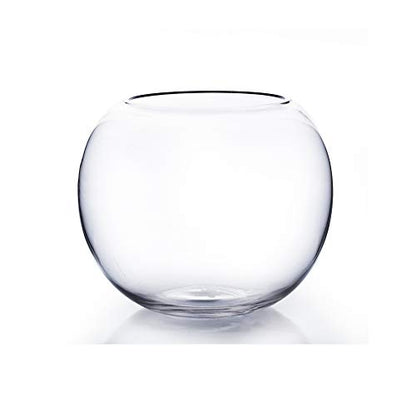 WGV Bowl Glass Vase, Diameter 10", Height 8", Open Width 6", (Multiple Sizes Choices) Clear Bubble Planter Terrarium Fish Bowl for Wedding Event Home Decor, 1 Piece (VBW0010) - size: 10"D 1 Piece