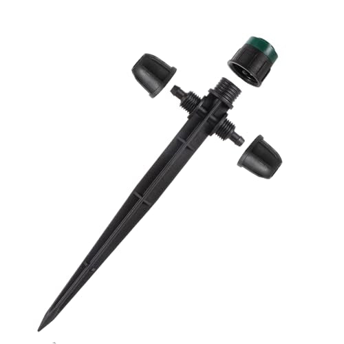 30 Pcs Drip Irrigation Emitters Sprayers for 1/4" Drip Tubing | Double-headed,Adjustable 360 Degree Water Flow Sprayers on 6.5" Arrow Stake for Garden Lawn 1/4" Irrigation Watering System - style: 30Pcs Irrigation Sprayers