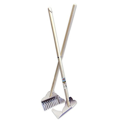Spotty Easy Pet Dog Waste Pick Up Metal Tray Lightweight Scissor Pooper Scooper with Rake