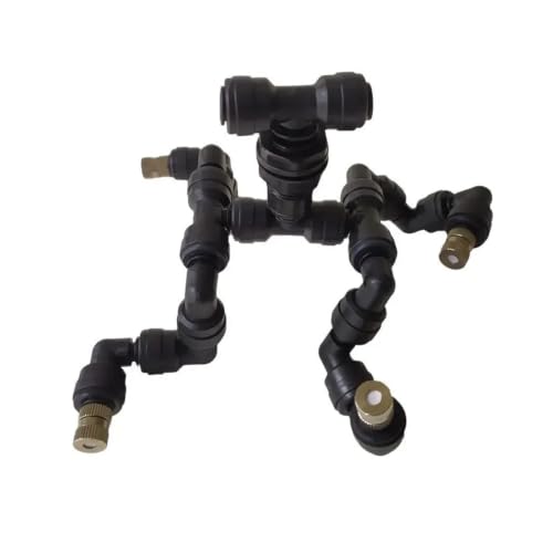 Reptile Adjustable Watering Fogger Mister With Quick-attach Nozzle（0.3mm) Connect With 1/4'' Pipe 1/2/3/4 Head(1-Head Black) - color: 1-Head Black