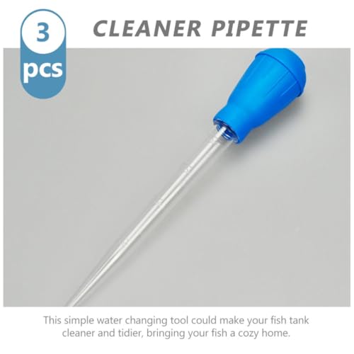 Toddmomy 3pcs Aquarium Cleaning Siphon with Scale Practical Fish Tank Cleaner Made of Plastic Long Enough and Convenient to Use for Cleaning Fish Tanks