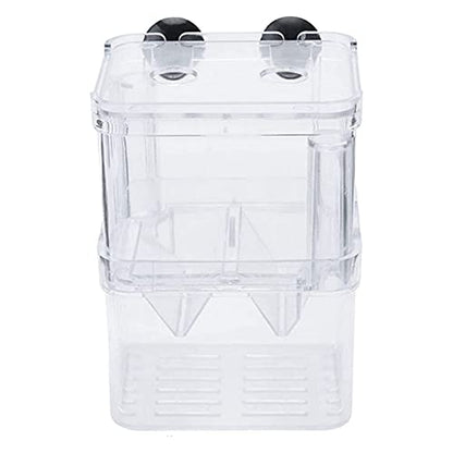 Aquarium Fish Breeder Box Plastic Fish Isolation Breeding Box Hatching Incubator Box for Baby Fish Shrimp Clownfish Guppy （S） - size: S