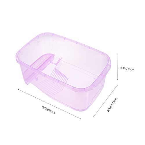 Generic 2pcs Turtle Feeding Box Terrarium Reptile Turtle Tank Reptile Habitat with Platform Pond Betta Fish Tank Water Bowl Hermit Crab Habitat Aquarium Sponge s Plastic