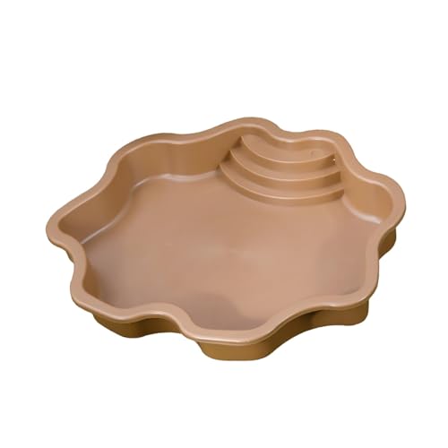 Reptile Water Bowl with Ramp, 11.81 x 5.91 x 2.20 in Terrarium Bathing Pool for Tortoises, Geckos, and Chameleons, Light Brown - color: Light brown