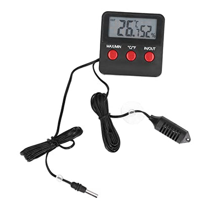 Hilitand Humidity Meter Thermometer with External Probe Digital Temperature Humidity Gauge Indoor Outdoor Mini Hygrometer -50 to 70 for Greenhouse