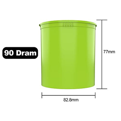 90 Dram CR Plastic Packaging Pop Top Containers - Child Resistant Travel Holder Vial Bottles - 60 qty (Lime Green) - color: Lime Green