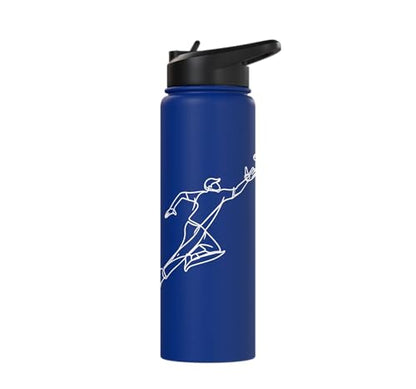 Cricket Keeper Drawing Stainless Steel Insulated Water Bottle - color: Royal Blue