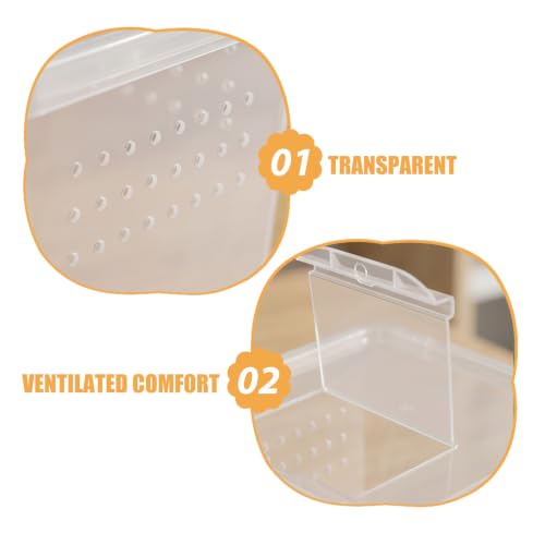 COHEALI 4pcs Transparent Reptile Feeding Boxes with Optimized Ventilation Portable Small Enclosure and Cricket Keeper Cage Versatile Habitat for Gecko Frog Scorpion Easy- Pet Containers