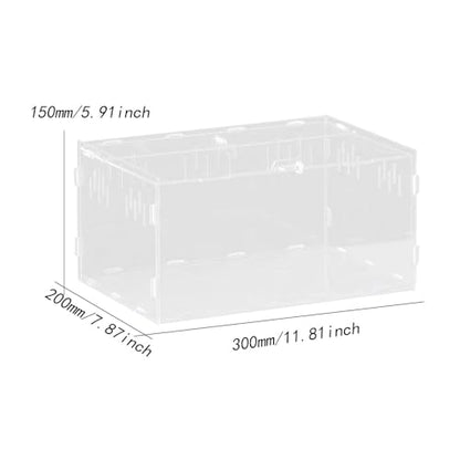 Reptile Breeding Box Terrarium Professional Clear Animal Habitat Cage with Ventilation Holes for Geckos Frogs Hermit Crabs- 30x20x15cm