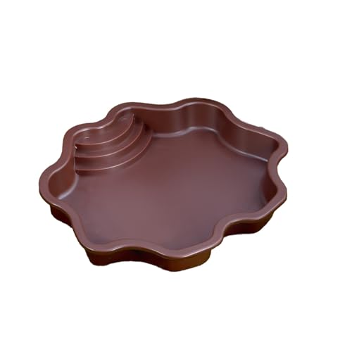 Reptile Water Bowl with Ramp, 11.81 x 5.91 x 2.20 in Terrarium Bathing Pool for Small Turtles, Tortoises, Geckos and Lizards, Deep Brown - color: Deep brown