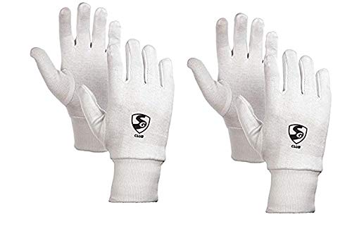 SG Cricket Inner Batting Glove Club Youth Size (White) - Pack of 2