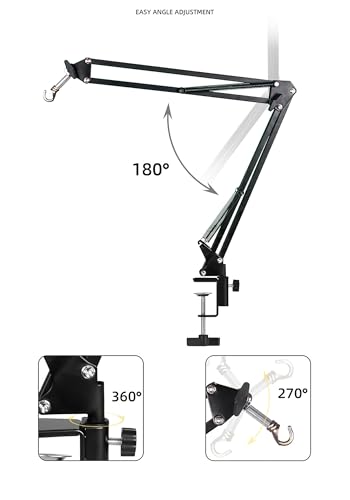 Reptile Lamp Stand,Adjustable Floor Lamp Stand, for Glass Container Metal Lighting Lamp Holder, Heating Floor Lamp Stand for Reptiles（Table Clamp Stand）