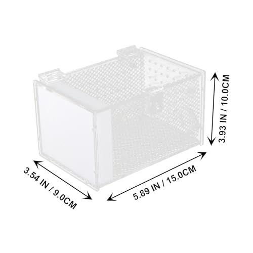 White Acrylic Reptile Breeding Box Ventilation Holes and Moisture, Spider Feeding Container Suitable for Home Use and Display