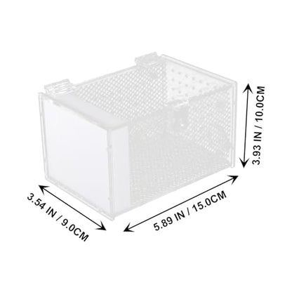 White Acrylic Reptile Breeding Box Ventilation Holes and Moisture, Spider Feeding Container Suitable for Home Use and Display