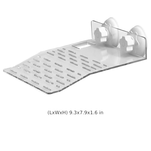 Reptile Basking Platform for Large Turtle Tank, Clear Aquarium Turtle Dock with Suction Cups, Inclined Ramp, Floating Habitat Resting and Feeding Area