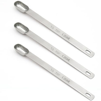 3PCS 1/4TSP(1.25ML) Measuring Spoon, Stainless Steel Long Handle Teaspoons | High Precision, Food-Grade Stainless Steel, ‌Rust-Free, Dishwasher-Safe, Easy-Read Markings, Multi-Purpose, Sturdy & Durable - size: 1/4tsp|1.25ml