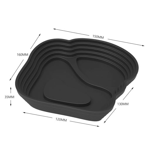 Reptile Bathing Pool Reptile Feeding Water Bowl Turtle Water Bowl Reptile Feeding Dish for Bearded Dragons Pet Supplies Bath, Small, Black - color: Small, size: Black