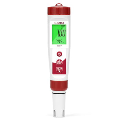 pH Meter Chlorine Tester Digital 7 in 1 Pool Water Tester Kit | Salinity Tester for Saltwater Aquarium, ORP Meter for Hydroponics Drinking Water, Pool Water Tester,pH Chlorine for Pool Spa