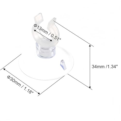Aquarium Suction Cup Clips Set Fish Tank Air Line Holder Clear Plastic for Glass Fish Supples and Fish Tank Clear Airline Tubing Decorations Shrimp Nests and Reptile - size: Φ0.51in/13mm