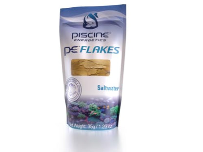 Piscine Energetics PE Flakes Saltwater Fish Food 1lb Bulk — Real Mysis Shrimp Primary Ingredient, Enhances Marine Coloration, Professional Size, Pathogen Free - size: 1 Pound (Pack of 1)
