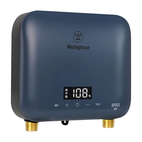 Westinghouse 8kW Tankless Water Heater Electric, Low Watt 240V, Smart WiFi | Instant Hot Water Heater, Under Sink Water Heater Electric, Compatible with Alexa & Google Home, Apolo Mini, Deep Blue - color: Deep Blue 8