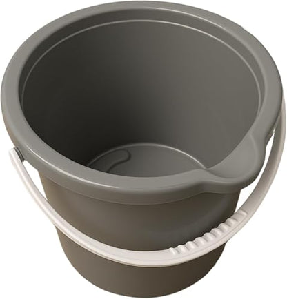 10QT (9.5L) Cleaning Bucket with Handle and Spout - Charcoal Grey | Heavy Duty Mop Bucket for Household Use, Utility Pail for Car Wash - Plastic Buckets, Plastic Buckets with Handles