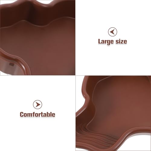 Large Reptile Bathing Pool and Tortoise Water Dish Plastic Turtle Soaking Tub for Terrarium Habitat Reptile Feeding Bowl Suitable for Turtle and Tortoise Care
