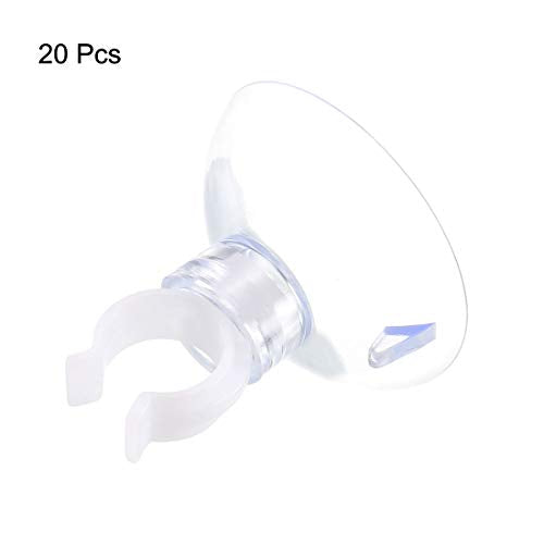 uxcell Aquarium Suction Cup Clips Airline Tube Holders Clamps for Fish Tank Clear 10mm 20Pcs - size: 10mm