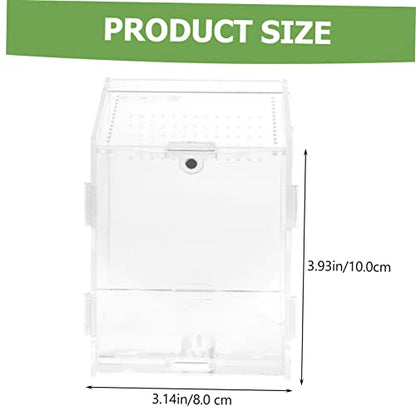 LIOOBO Acrylic Reptile Feeding Box Observation Case for Pet Reptiles Terrarium Easy Cleaning Design