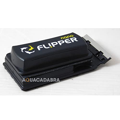 Flipper Cleaner Float - 2-in-1 Floating Magnetic Aquarium Glass Cleaner - Fish Tank Cleaner - Scrubber & Scraper Aquarium Cleaning Tools - Floating Fish Tank Cleaner, Nano - size: Nano - up to 1/4"