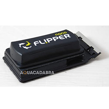 Flipper Cleaner Float - 2-in-1 Floating Magnetic Aquarium Glass Cleaner - Fish Tank Cleaner - Scrubber & Scraper Aquarium Cleaning Tools - Floating Fish Tank Cleaner, Nano - size: Nano - up to 1/4"