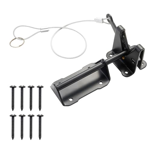 Gravity Gate Latch, Self-Locking Fence Latch, Black | Heavy duty black gravity gate latch with self-locking action for wood and vinyl fences; for outdoor yard and farm gates. - size: Gravity