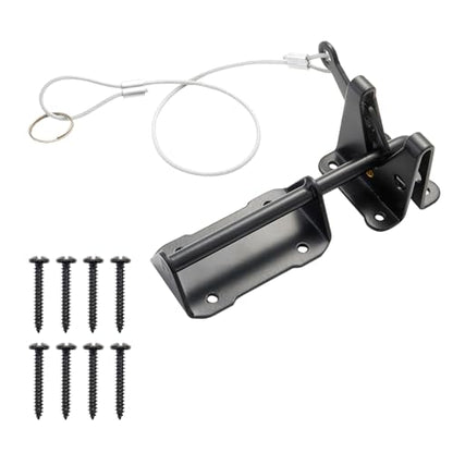 Gravity Gate Latch, Self-Locking Fence Latch, Black | Heavy duty black gravity gate latch with self-locking action for wood and vinyl fences; for outdoor yard and farm gates. - size: Gravity