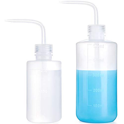 Mkono 2 Pack Squeeze Succulent Watering Bottle, 250ML & 500ML Waterer Can | Small White Can,Bend Mouth Precise Pouring, for Seedlings & African Violets,Safety Plastic, Indoor House Plant Flower Use
