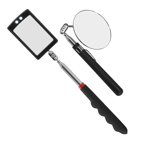 Telescopic Inspection Mirror 360 rotating inspection mirror, Flexible and Extendable Mechanic Tool for Automotive and Shower Use,mirror on a stick - size: Inspection Mirror-02