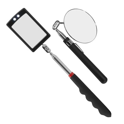Telescopic Inspection Mirror 360 rotating inspection mirror, Flexible and Extendable Mechanic Tool for Automotive and Shower Use,mirror on a stick - size: Inspection Mirror-02