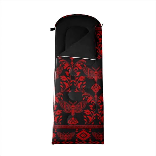 Erosebridal Hawk Moth Sleeping Bags Adults Cold Weather Aztec Backpacking Camping Blanket Hiking Sleeping Wrap Sleep Bag - color: Red Moth
