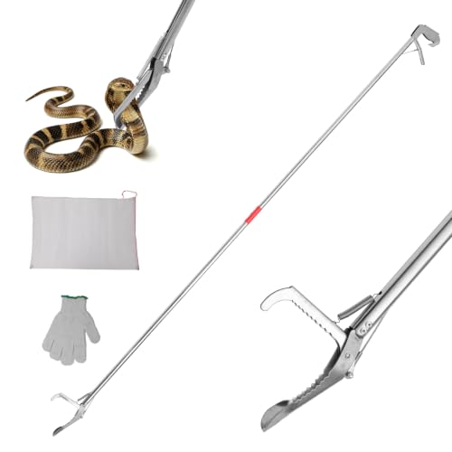 78 Inch Snake Grabber Heavy Duty, Folding Snake Grabber Tool, Snake Tong Grabber is Made of Stainless Steel, Which is Resistant to Corrosion and Rust