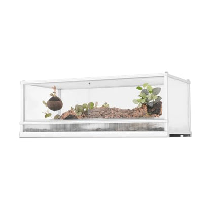 88 Gallon Reptile Tank, Reptile Enclosure for Easy Maintenance, Top Screen Ventilation & Glass Sliding Door 48''x24''x18'' - size: 48x24x18'' 88Gallon