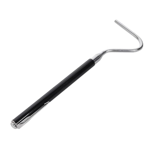 Adjustable Stainless Steel Snake Hook Retractable Long Handle Professional Amphibious Reptile Catching Tool Accessories(Black) - color: Black