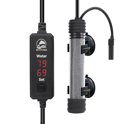 Small Aquarium Heater 150W Submersible Fish Tank Heater for 20-40 Gallons, Dual LED Display Temperature Controller, Suitable for Saltwater and Freshwater, Mini Water Heater for Betta/Turtle Tank - size: 150W
